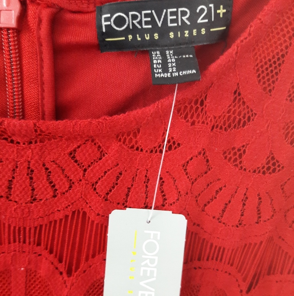🔸️SOLD🔸️ Forever 21 Plus Eyelash Lace Dress - Picture 3 of 5